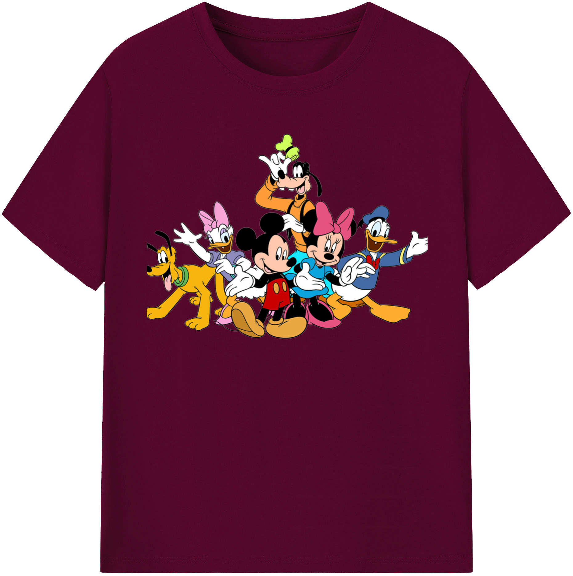 （画像用） ミッキーマウス Mickey Mouse レディースカジュアルプリントTシャツ（綿100％）